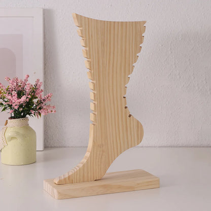 1 Piece Solid Wood IG Style Artistic Foot Jewelry Display Jewelry Rack