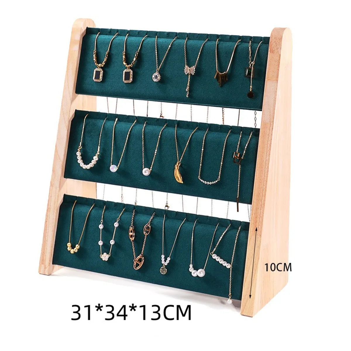 1 Piece Solid Wood Simple Style Classic Style Solid Color Jewelry Rack