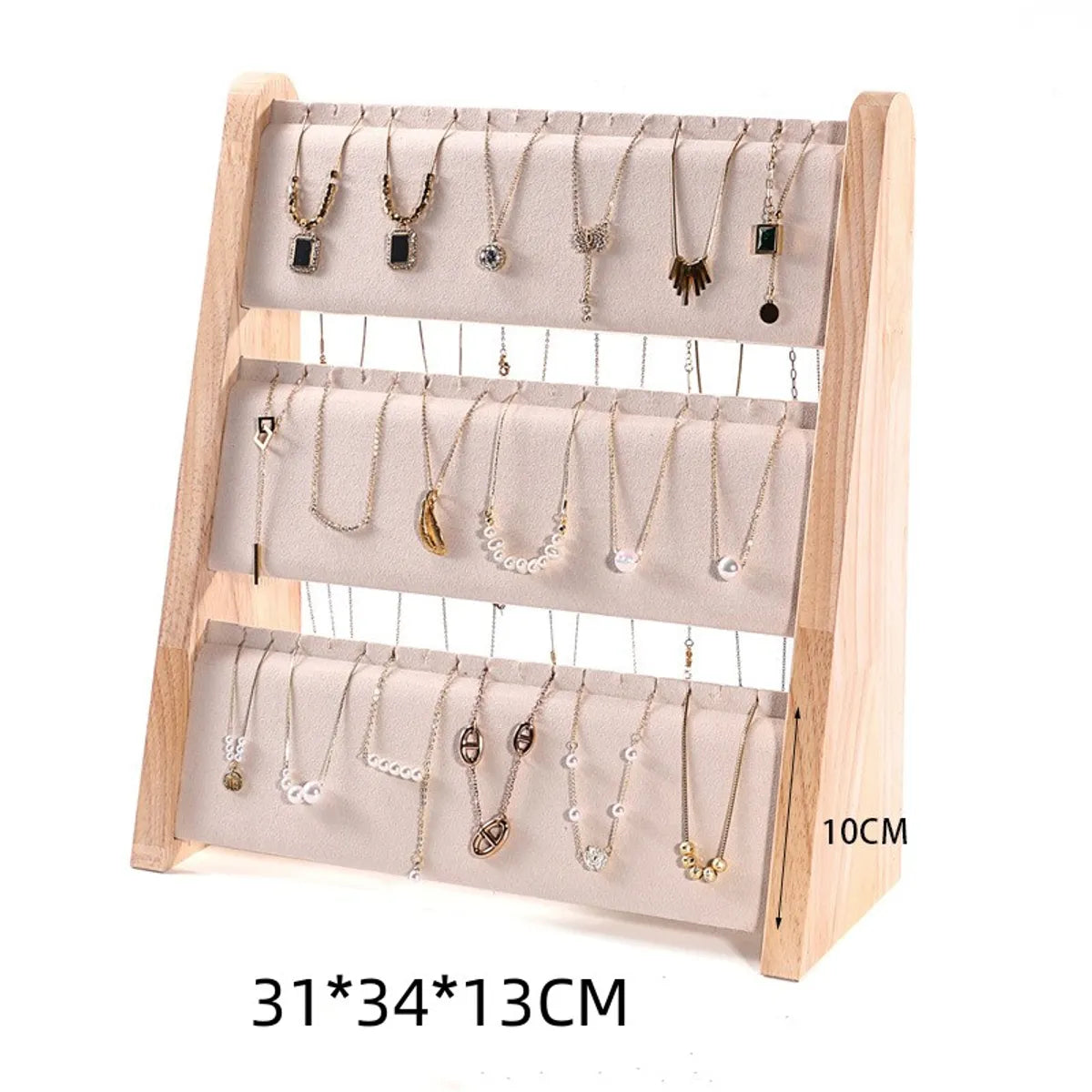 1 Piece Solid Wood Simple Style Classic Style Solid Color Jewelry Rack