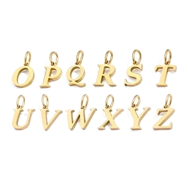 1 Piece Stainless Steel 14K Gold Plated Letter Polished Pendant