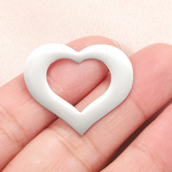 1 Piece Stainless Steel 18K Gold Plated Customization Laser Engraving Heart Shape Pendant