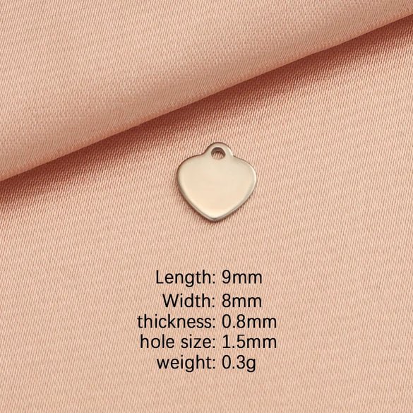 1 Piece Stainless Steel Customization Laser Engraving Heart Shape Pendant