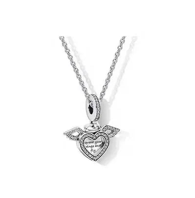 Sterling Silver Round Star Heart Shape Pendant Necklace