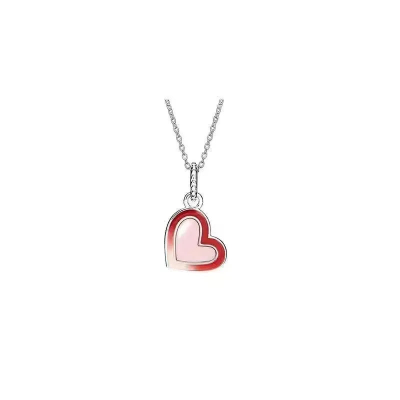 Sterling Silver Round Star Heart Shape Pendant Necklace