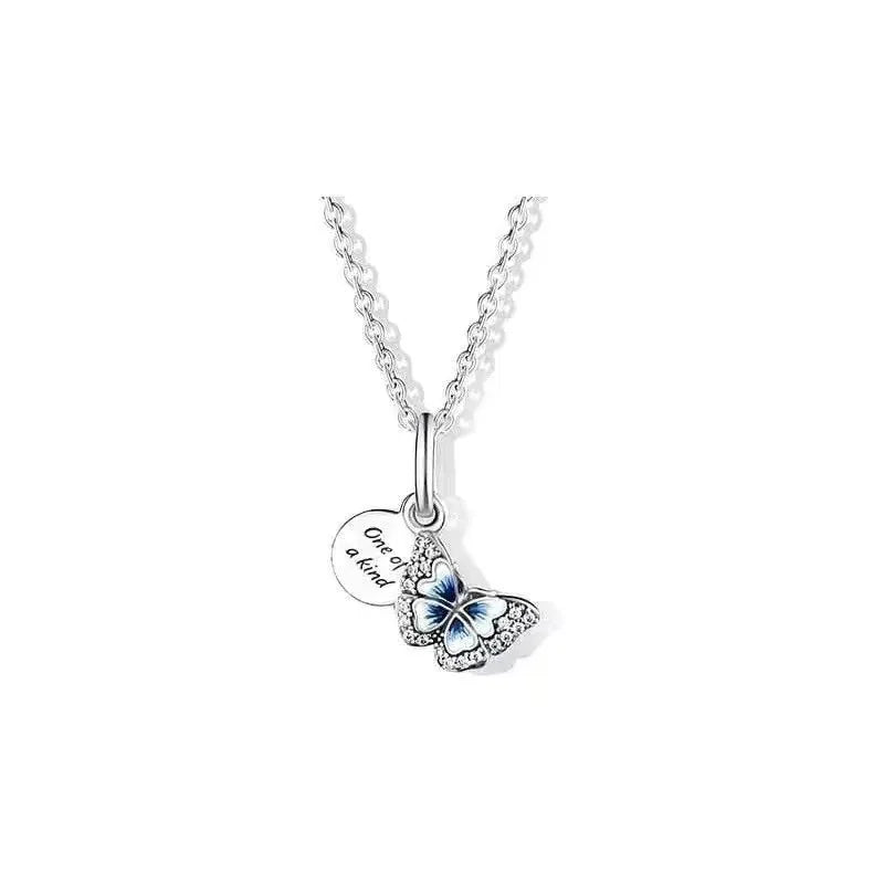 Sterling Silver Round Star Heart Shape Pendant Necklace