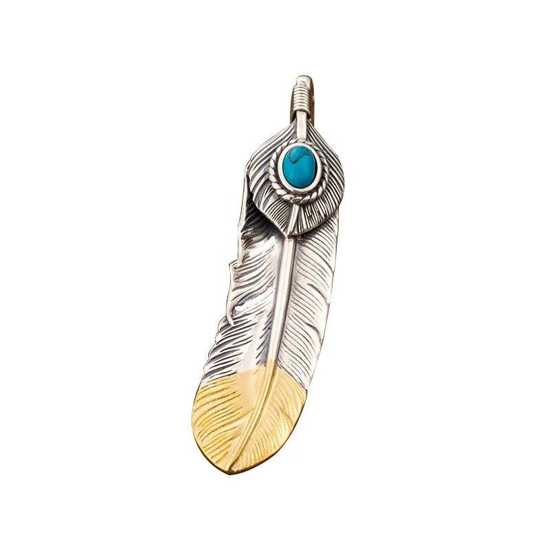 1 Piece Sterling Silver Feather Pendant