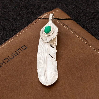 1 Piece Sterling Silver Feather Pendant