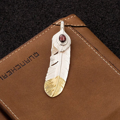 1 Piece Sterling Silver Feather Pendant