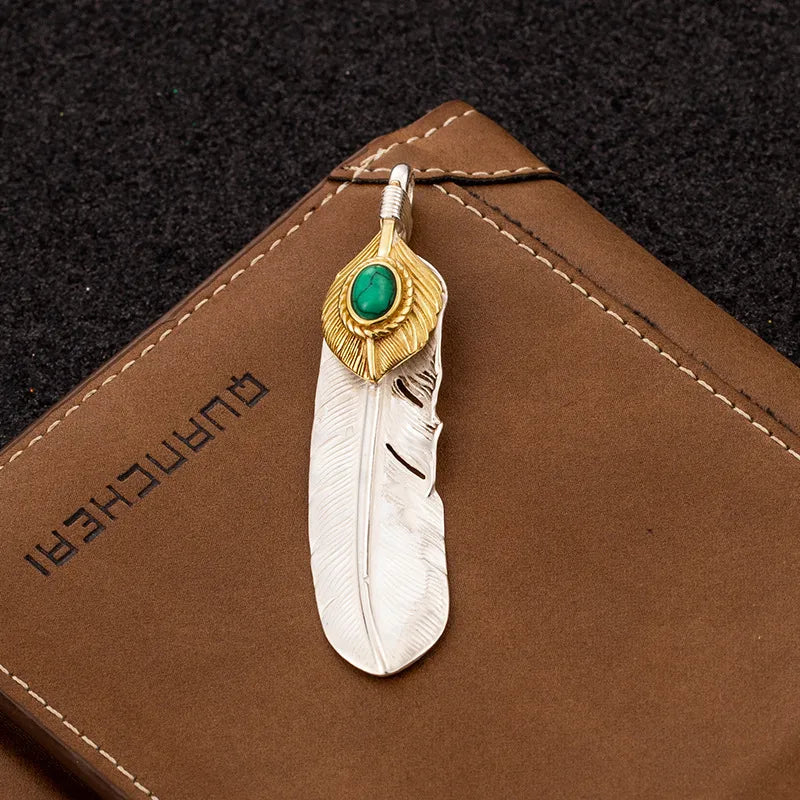 1 Piece Sterling Silver Feather Pendant