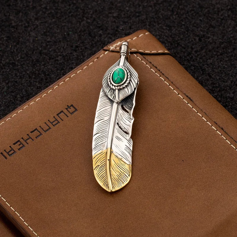 1 Piece Sterling Silver Feather Pendant