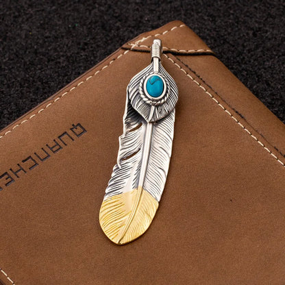 1 Piece Sterling Silver Feather Pendant