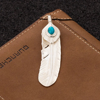 1 Piece Sterling Silver Feather Pendant