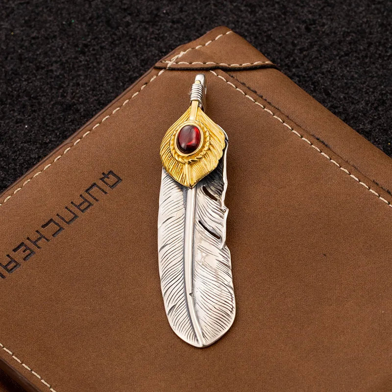 1 Piece Sterling Silver Feather Pendant