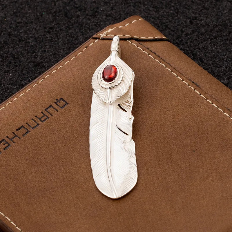 1 Piece Sterling Silver Feather Pendant