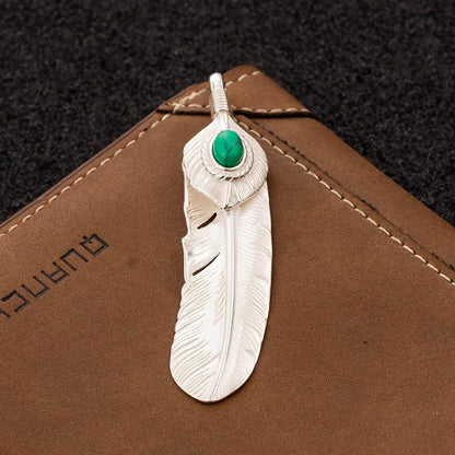 1 Piece Sterling Silver Feather Pendant