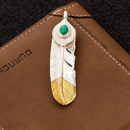 1 Piece Sterling Silver Feather Pendant