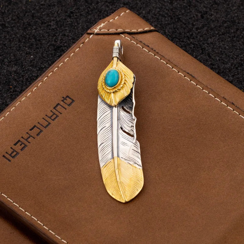 1 Piece Sterling Silver Feather Pendant