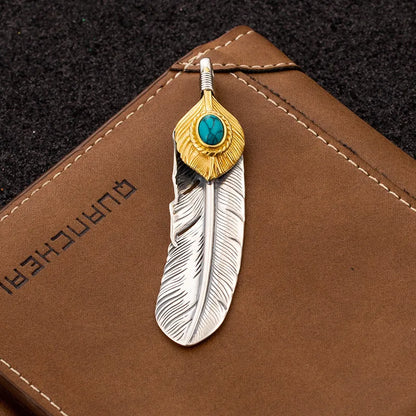 1 Piece Sterling Silver Feather Pendant