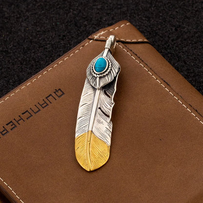 1 Piece Sterling Silver Feather Pendant