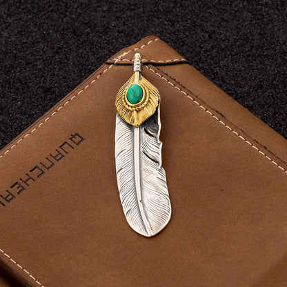 1 Piece Sterling Silver Feather Pendant