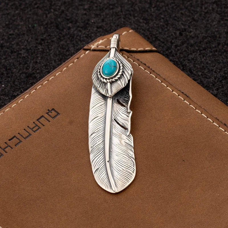 1 Piece Sterling Silver Feather Pendant