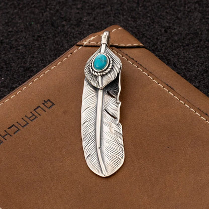 1 Piece Sterling Silver Feather Pendant