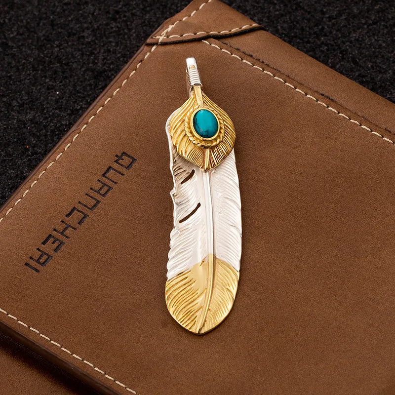 1 Piece Sterling Silver Feather Pendant