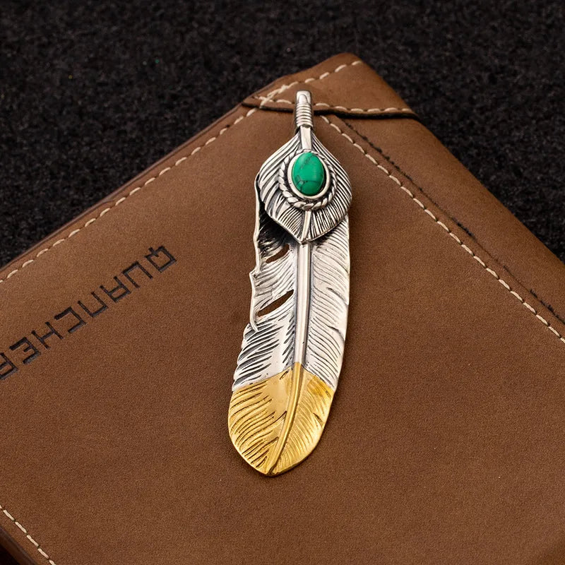 1 Piece Sterling Silver Feather Pendant