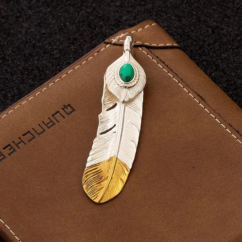 1 Piece Sterling Silver Feather Pendant