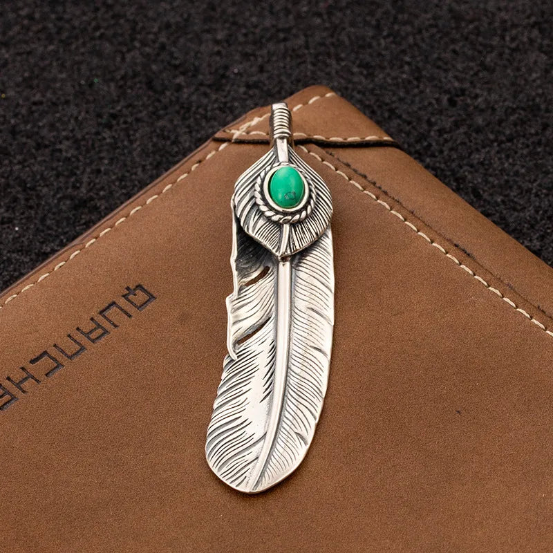 1 Piece Sterling Silver Feather Pendant