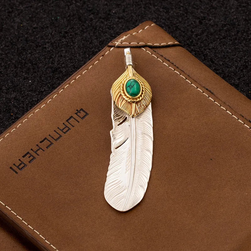 1 Piece Sterling Silver Feather Pendant