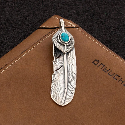 1 Piece Sterling Silver Feather Pendant