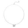 Sterling Silver Long-Lasting Plated Plating Inlay Butterfly Pendant Necklace