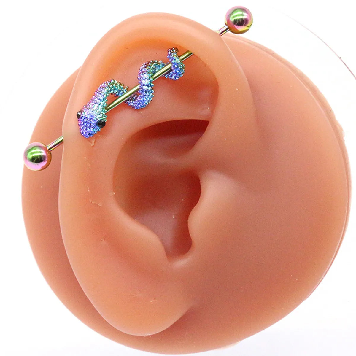 1 Piece Streetwear Animal Fruit Spray Paint Plating Inlay Alloy Titanium Steel Rhinestones White Gold Plated Ear Studs