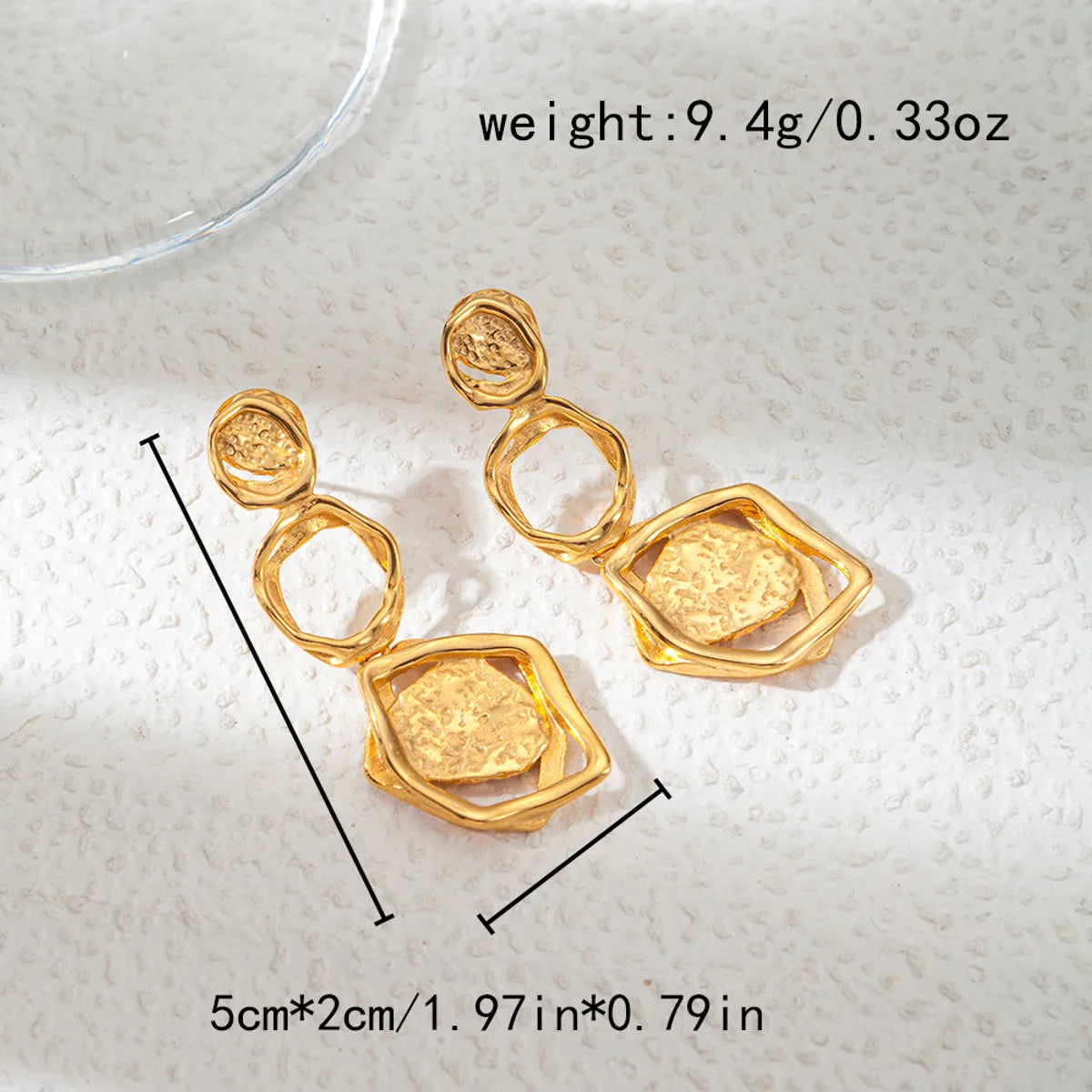 1 Piece Sweet Artistic Round Rhombus Patchwork Plating Hollow Out 304 Stainless Steel 14K Gold Plated Drop Earrings