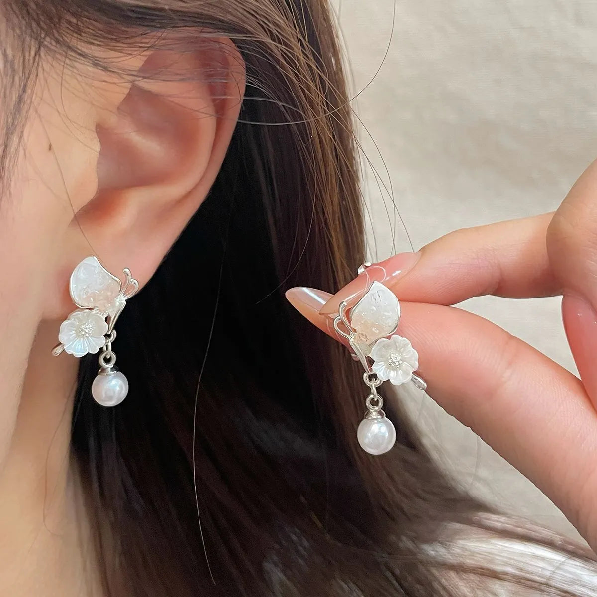 1 Piece Sweet Bow Knot Alloy Drop Earrings