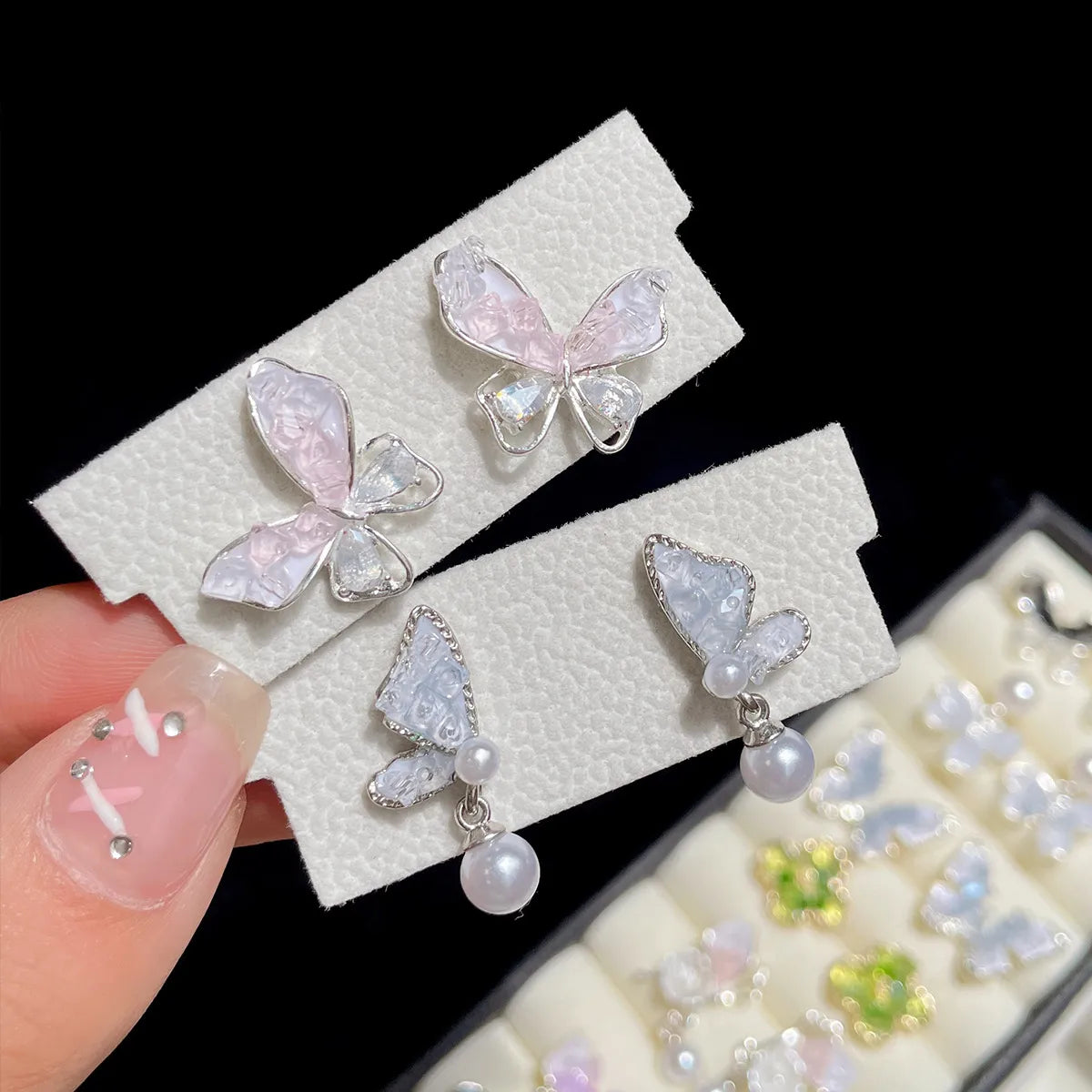 1 Piece Sweet Bow Knot Alloy Drop Earrings