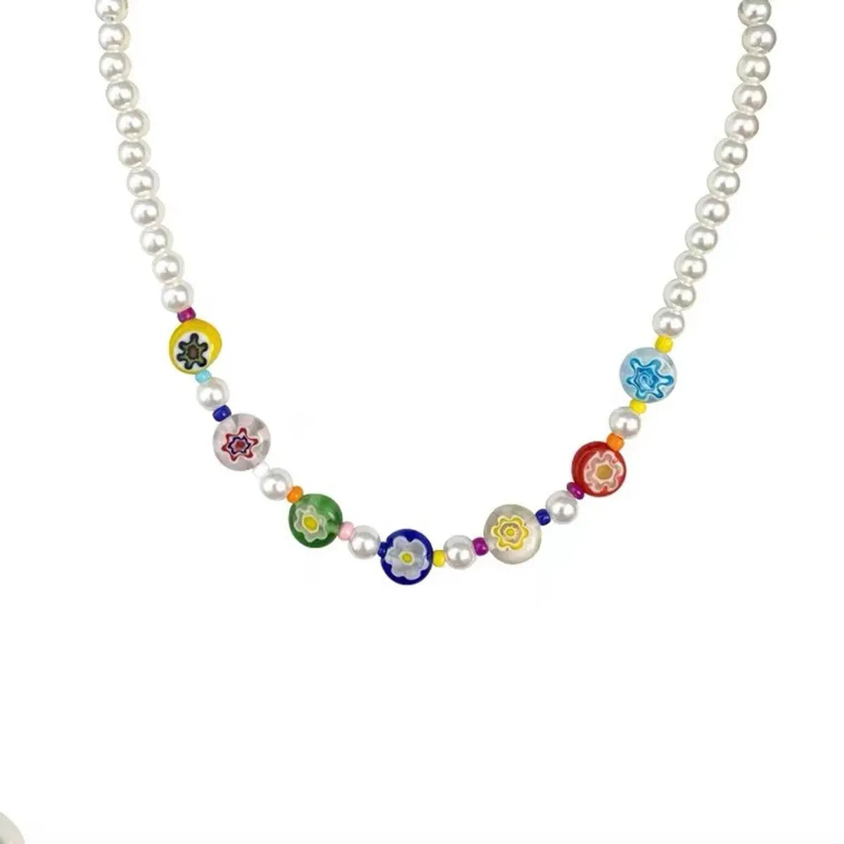 1 Piece Sweet Daisy Glass Seed Bead Beaded Women's Necklace