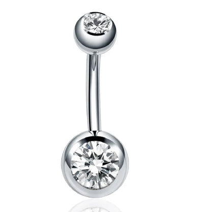 1 Piece Sweet Heart Shape Stainless Steel Plating Inlay Zircon Women'S Belly Ring