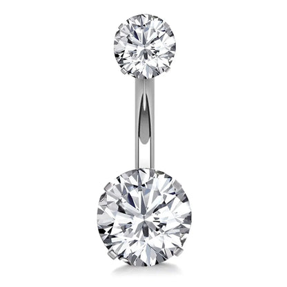 1 Piece Sweet Heart Shape Stainless Steel Plating Inlay Zircon Women'S Belly Ring