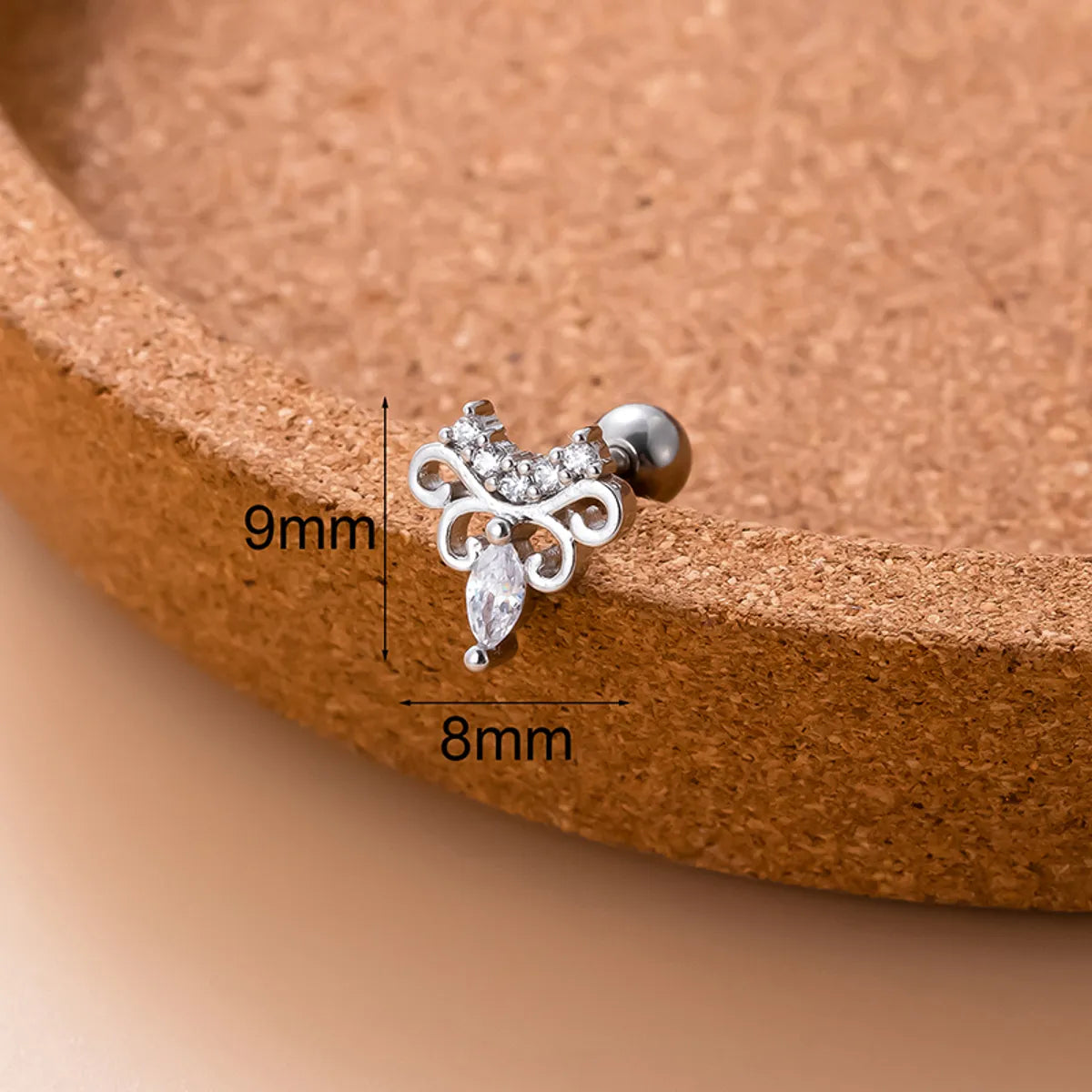 1 Piece Ear Cartilage Rings & Studs Sweet Moon Copper Plating Inlay Zircon