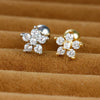1 Piece Sweet Shiny Flower Plating Inlay Stainless Steel Zircon Ear Studs