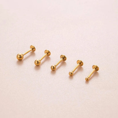 1 Piece Sweet Simple Style Classic Style Geometric Round Plating Stainless Steel 18k Gold Plated Ear Studs