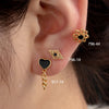 1 Piece Sweet Simple Style Geometric Heart Shape Flower Inlay Copper Zircon Ear Studs Cartilage Earrings