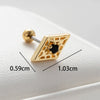1 Piece Sweet Simple Style Geometric Heart Shape Flower Inlay Copper Zircon Ear Studs Cartilage Earrings