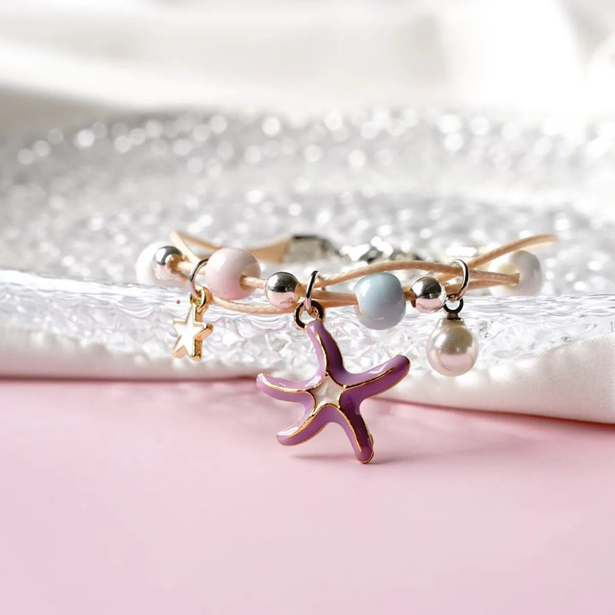 1 Piece Sweet Star Flower Alloy Inlay Artificial Pearls Women's Bracelets