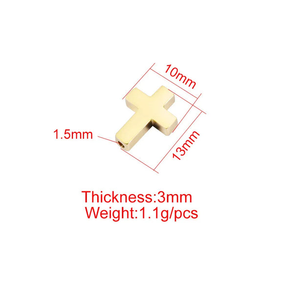 1 Piece Titanium Steel 18K Gold Plated Cross Customization Laser Engraving Pendant