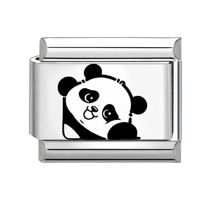 1 Piece Titanium Steel Panda Beads