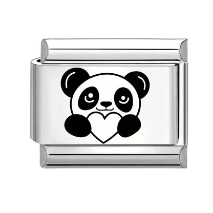 1 Piece Titanium Steel Panda Beads