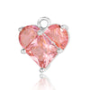 1 Piece Titanium Steel Rhinestones Heart Shape Pendant